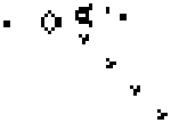 A glider gun in Conway's Game of Life.